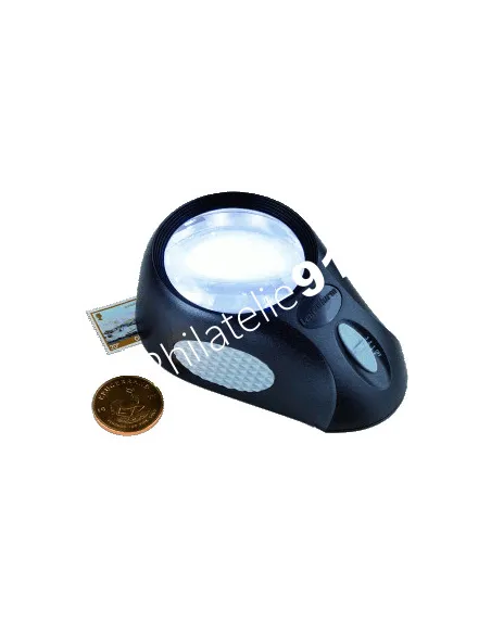 Leuchtturm,Loupe à poser 6 LED, Matériel philatélique