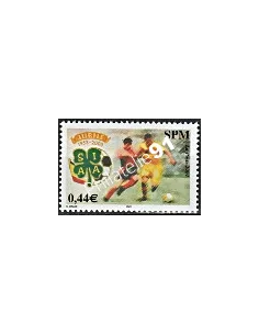 Timbre de Saint-Pierre et Miquelon n° 827, foot, collection dom tom