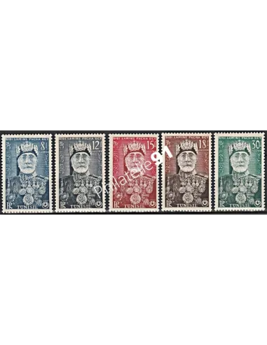 Timbre de TUNISIE n° 383 à 387 - Timbres des colonies françaises