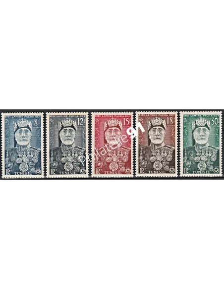 Timbre de TUNISIE n° 383 à 387 - Timbres des colonies françaises