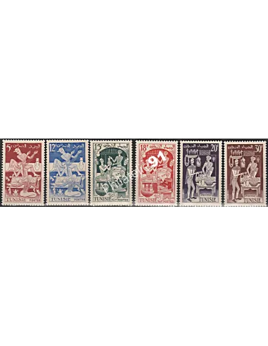 Timbre de TUNISIE n° 396 à 401 - Timbres des colonies françaises