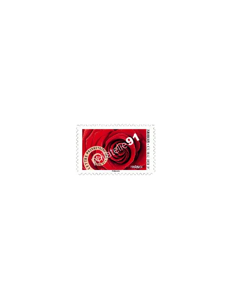 timbres adhésifs  930, Rose rouge, Carnet Dynamiques Collection timbres France