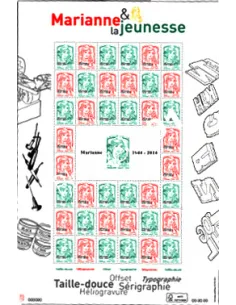 Feuille multi-techniques Marianne 2013 de 41 timbres
