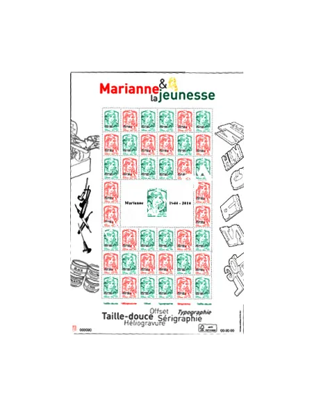 Feuille multi-techniques Marianne 2013 de 41 timbres