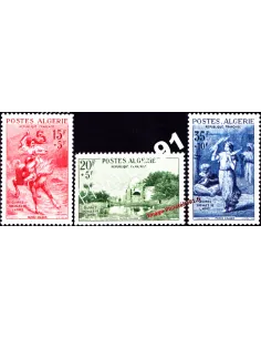 Timbres d'Algérie n° 346 à 348,Tableaux,  timbres des colonies