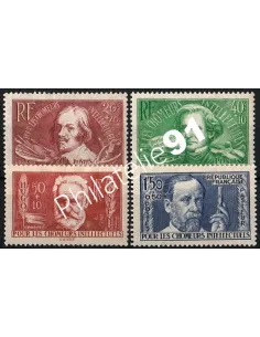 n° 330 à 333 Au profit des Chômeurs intellectuels, timbres France
