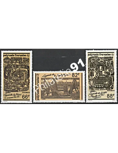Timbres de POLYNESIE n°  347 à 349, légendes,Timbres Dom Tom