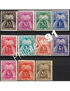 Timbred taxe n°  67 à 77 - Type Gerbes - collection timbres France