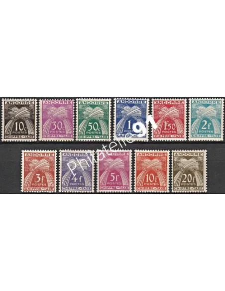 Timbres Taxe n° 21 à 31- Timbres d'Andorre