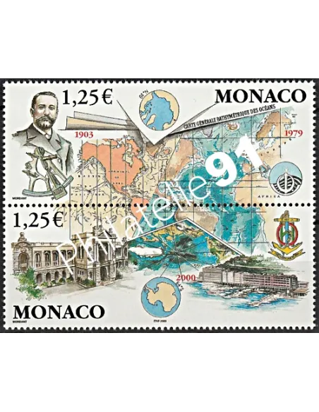 MONACO - n° 2391-2392, Centenaire de la GEBCO, timbres Monaco