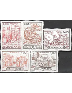 MONACO - n° 2418 à 2022, 1700 ans de Sainte Dévote, timbres Monaco