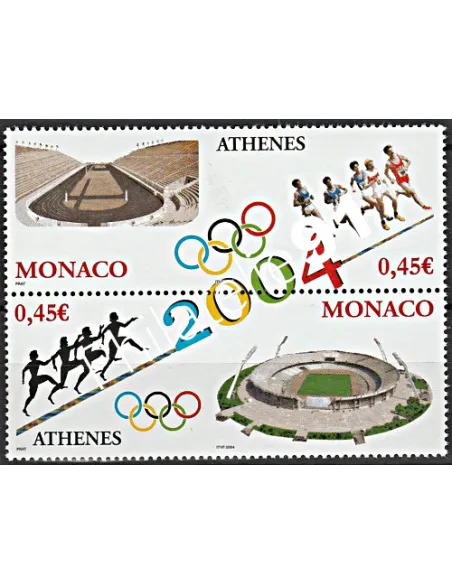 MONACO - n° 2439- 2440, Jeux olympiques d'été à AThènes (Grèce), timbres Monaco