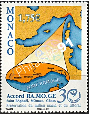 MONACO n° 2544 - 30e anniversaire de l'accord RAMOGE, Timbres Monaco