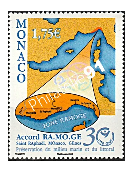 MONACO n° 2544 - 30e anniversaire de l'accord RAMOGE, Timbres Monaco