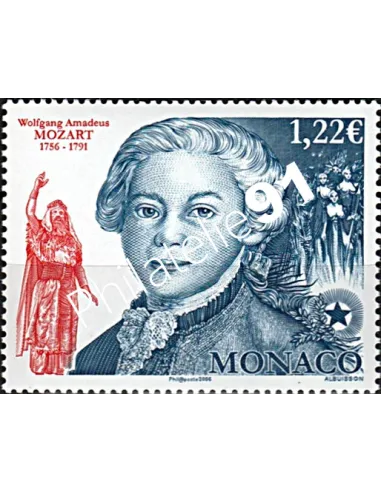 MONACO n° 2548,  Personnalité, musique. Wolfgang Amadeus Mozart, Timbres Monaco