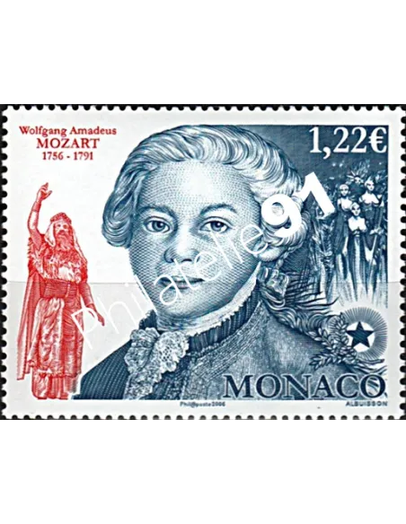 MONACO n° 2548,  Personnalité, musique. Wolfgang Amadeus Mozart, Timbres Monaco