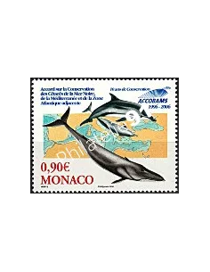 MONACO n° 2554, ACCOBAMS - Baleine et dauphins, Timbres Monaco