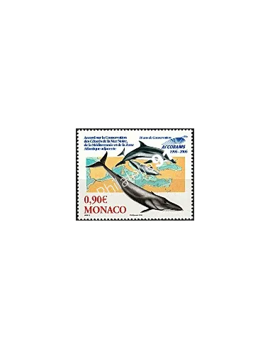 MONACO n° 2554, ACCOBAMS - Baleine et dauphins, Timbres Monaco