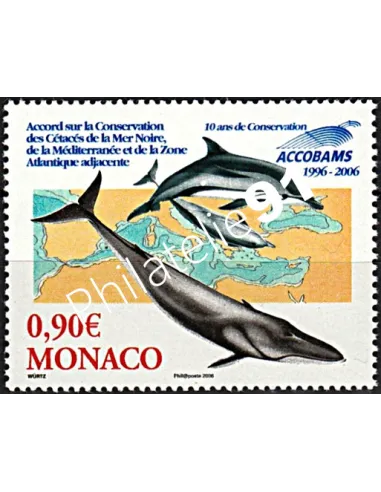 MONACO n° 2554, ACCOBAMS - Baleine et dauphins, Timbres Monaco