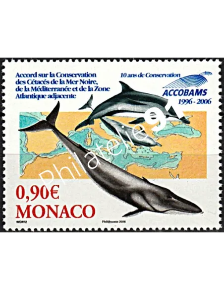 MONACO n° 2554, ACCOBAMS - Baleine et dauphins, Timbres Monaco