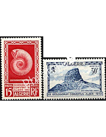 Timbre neuf d'Algérie n° 297-298 - 19ème congrès de géologie à Alger