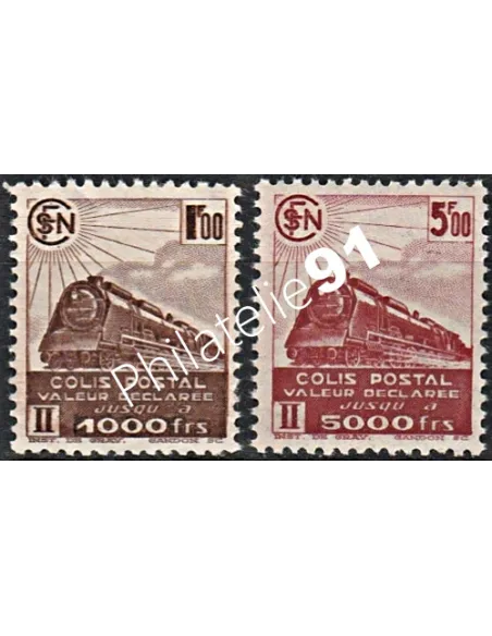 Colis Postaux n° 187B à 188B - Collection timbres France