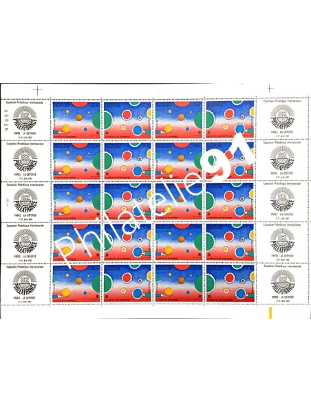 Feuille de la paire de timbres P2200A - Philexfrance'82, timbres France