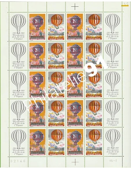 Feuille P2262A - Bicentenaire de l'air et de l'espace, timbres France