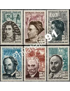 timbres n° 1345 à 1350 - Série Personnages célèbres, Timbres de France