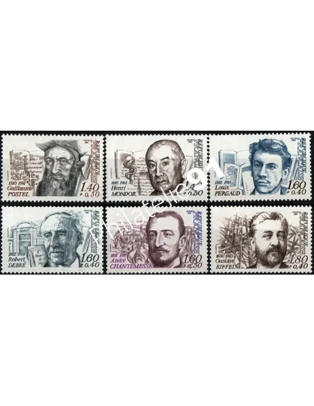 Timbre n° 2225 à 2230 - Série Personnages célèbres, timbres de France