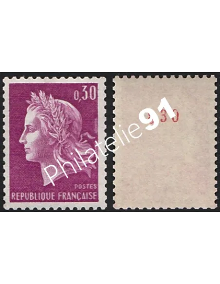 n° 1536b  - Type Marianne de Cheffer - 30 c. lilas, timbres de France