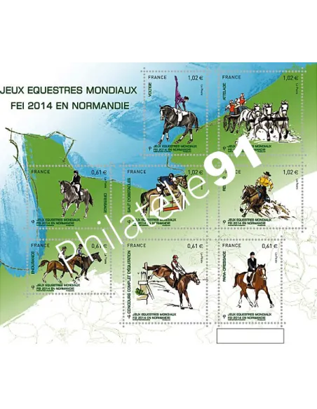 Jeux équestres mondiaux 2014 en Normandie - collection timbres France