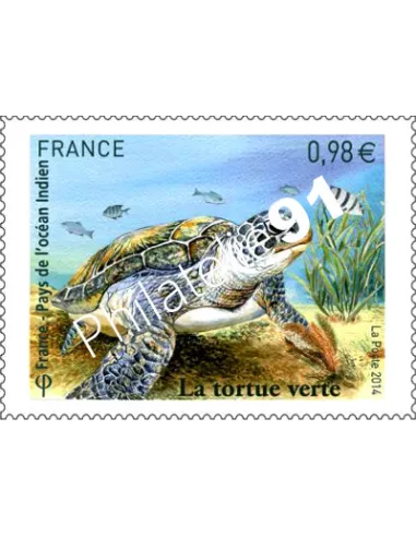 Timbre n°4903, Timbre émission tortue verte, collection timbres France