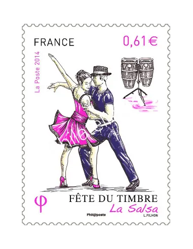 Timbre n°4904, Fête du timbre La danse "La salsa", timbres France