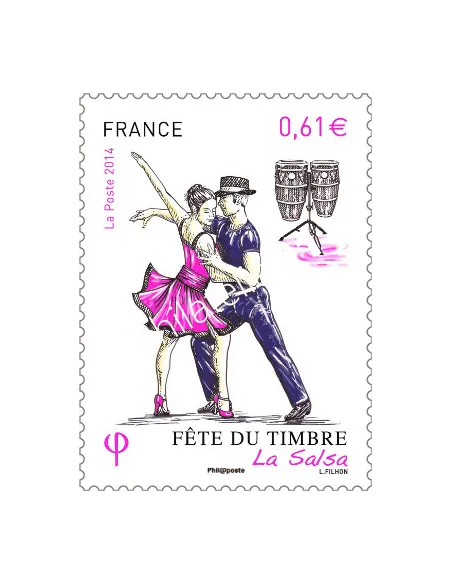 Timbre n°4904, Fête du timbre La danse "La salsa", timbres France