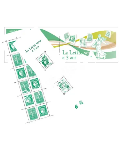 Carnet n° 1521 - La lettre verte a 3 ans, collection timbres France