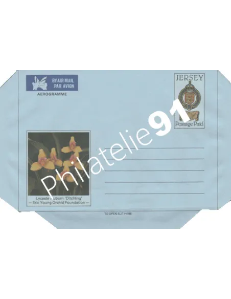 Aérogramme de Jersey - Orchidée - Timbres a theme