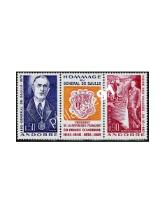 Timbre ANDORRE FRANÇAIS - n° 225 A - DE GAULLE