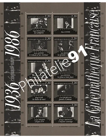 Bloc n°9 - La cinémathèque française, collection timbres France