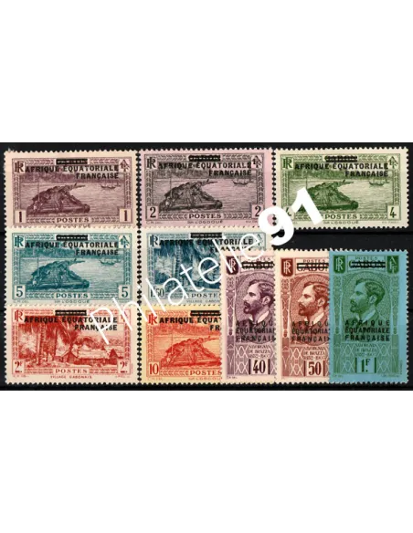 Timbres d'A.E.F. n° 17 à 26, timbres des colonies françaises