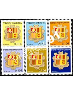 ANDORRE FRANCAIS n°681-686, Série courante. Armoiries, timbres andorre