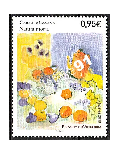 ANDORRE FRANÇAIS n°697,Art. Oeuvre de Carme Massana, timbre andorre