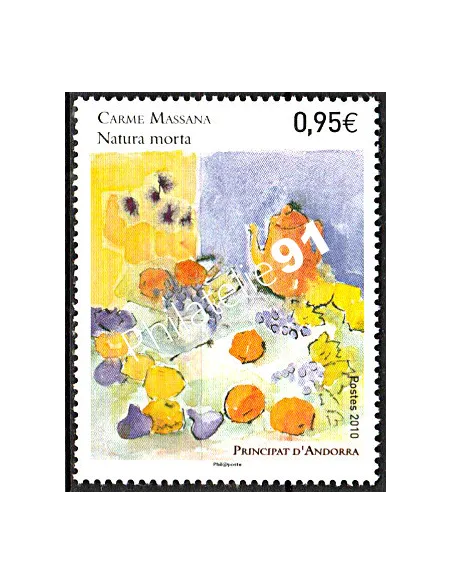 ANDORRE FRANÇAIS n°697,Art. Oeuvre de Carme Massana, timbre andorre
