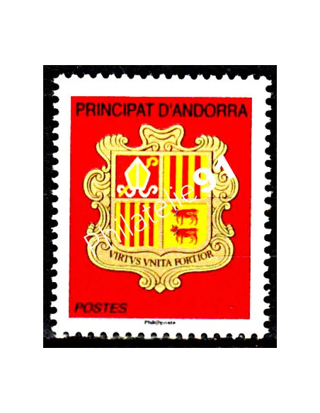 ANDORRE FRANÇAIS n° 699, Série courante. Armoiries, timbre andorre