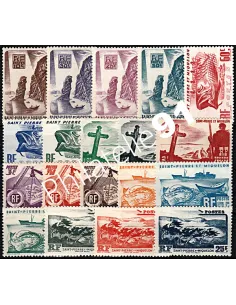 ST PIERRE & MIQUELON n° 325 à 343, Série courante, timbres colonies