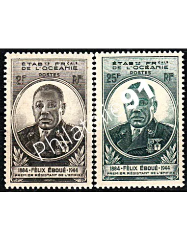 OCEANIE, n°180à181, Gouverneur Eboué timbres des colonies francaises