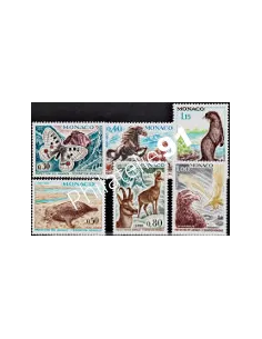 MONACO n° 809 à 814, Protection des animaux, timbres de Monaco