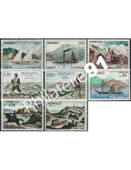 Monaco, Timbres-Taxe n° 56 à 62 , Moyens de transports, timbres de Monaco