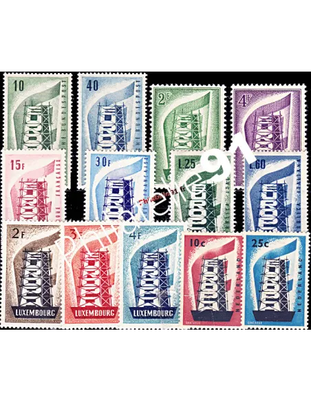 Année complète de timbres EUROPA 1956 - collection timbres EUROPA