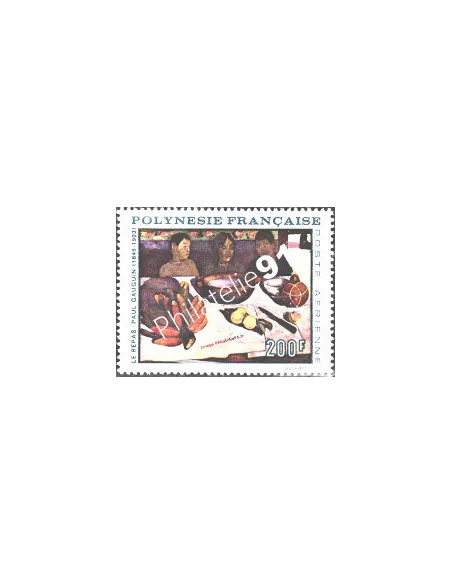 Timbre de POLYNÉSIE PA n° 25, Gauguin, le repas, timbres des Dom Tom